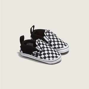 Vans Kids Black and White Checkered Slip-On Infant Shoes Size 4